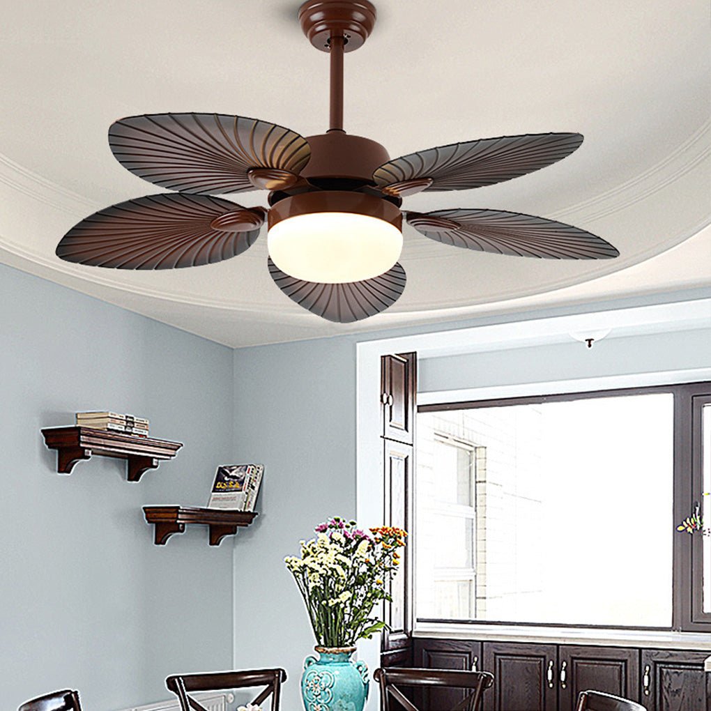 Antique Retro Led Three Color Dimming Ceiling Fan Lamp