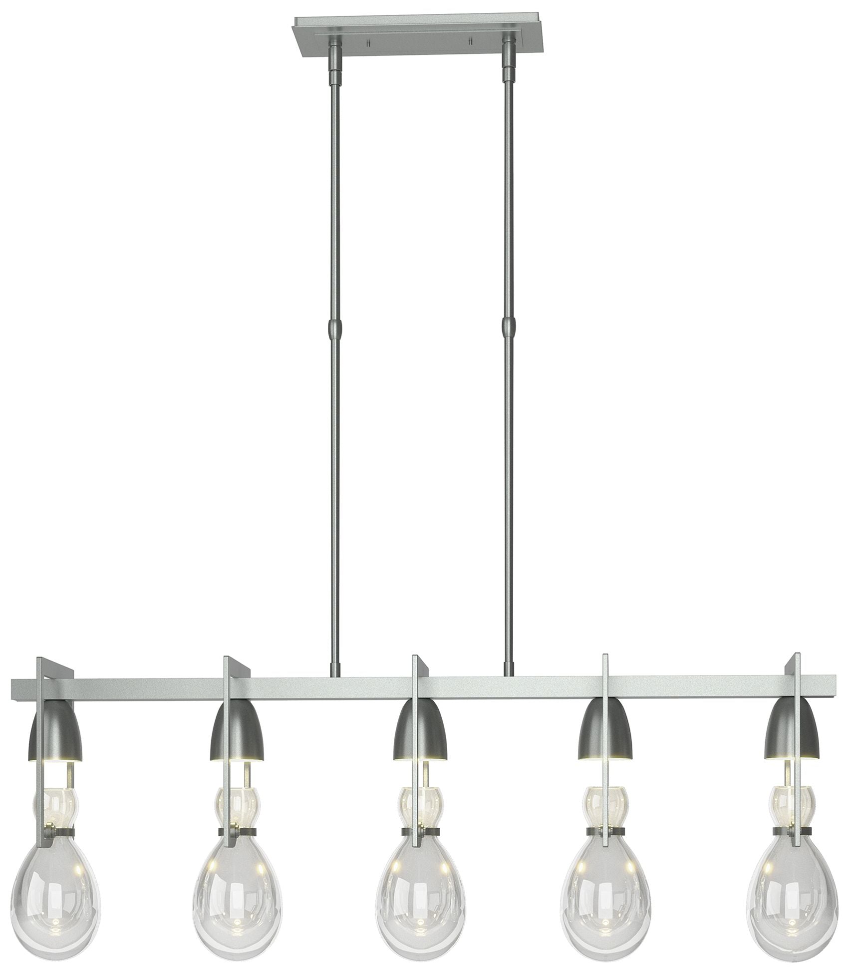 Apothecary 40.5" Vintage Platinum Long Chandelier