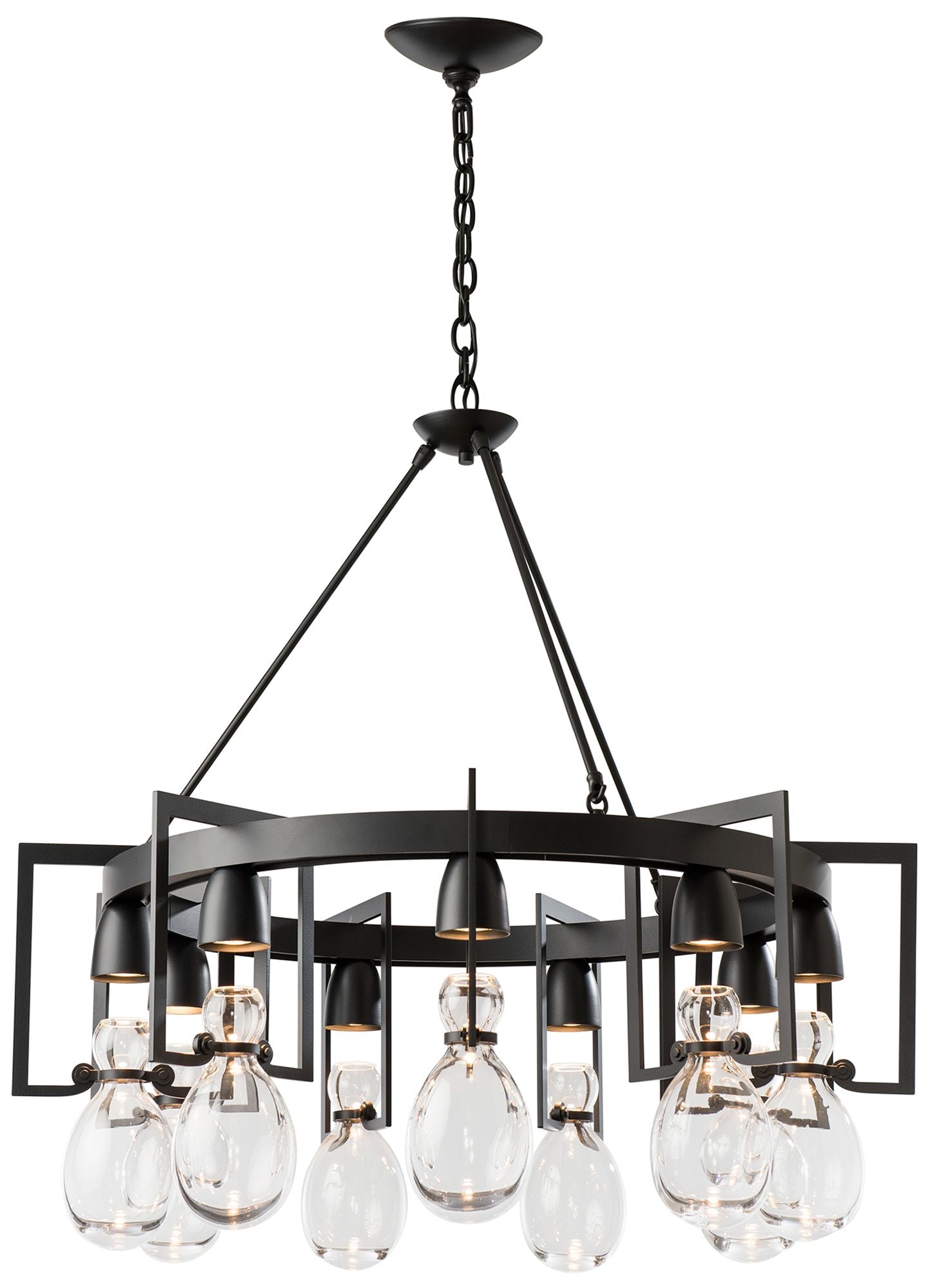 Apothecary Circular Chandelier Black Clear