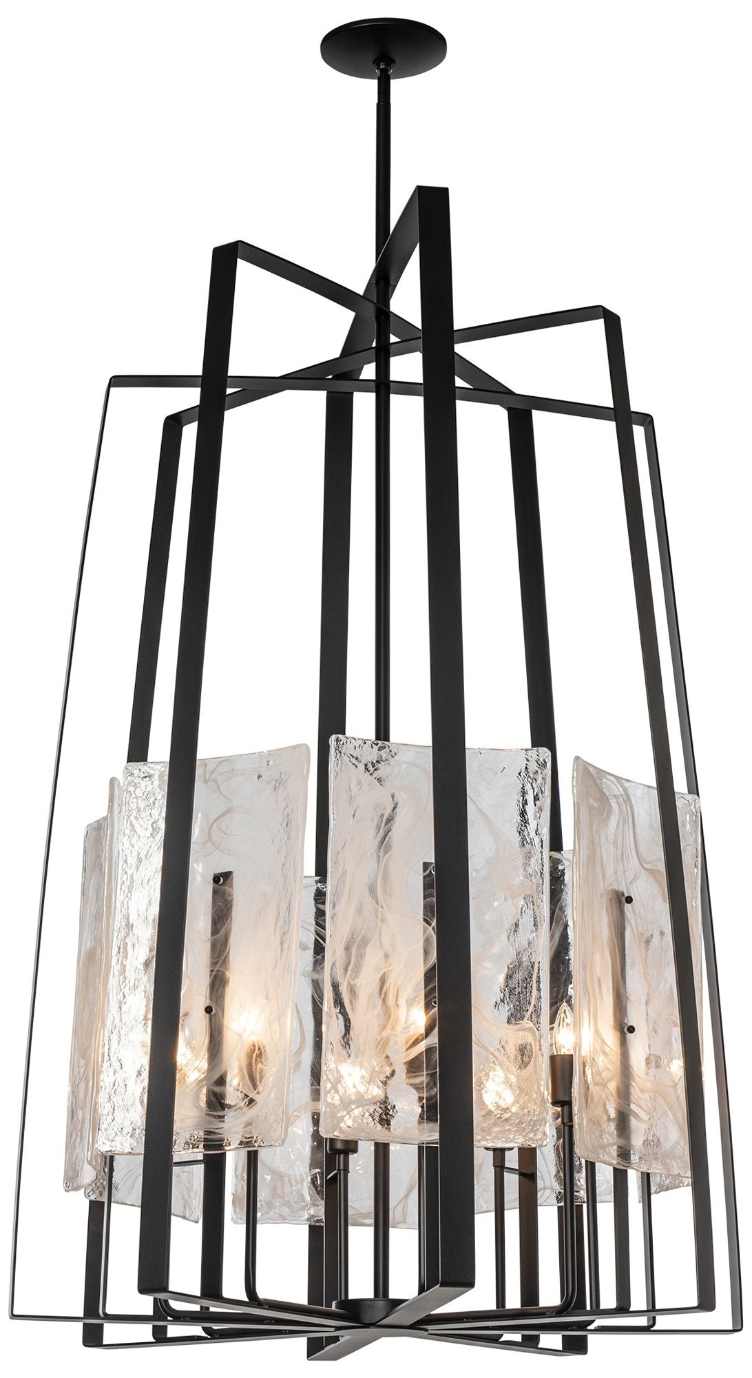 Arc 8-Light Tall Black Chandelier