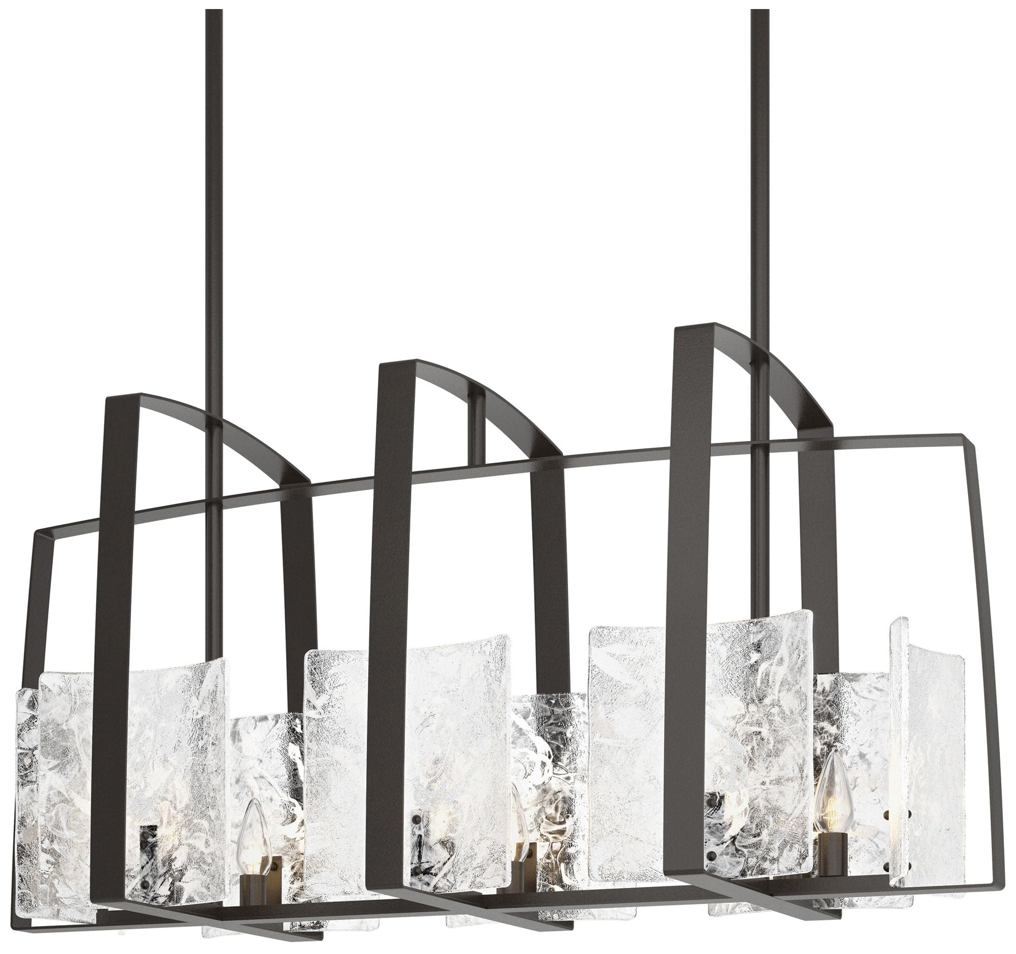 Arc Oil Rubbed Bronze Linear Pendant with White Swirl