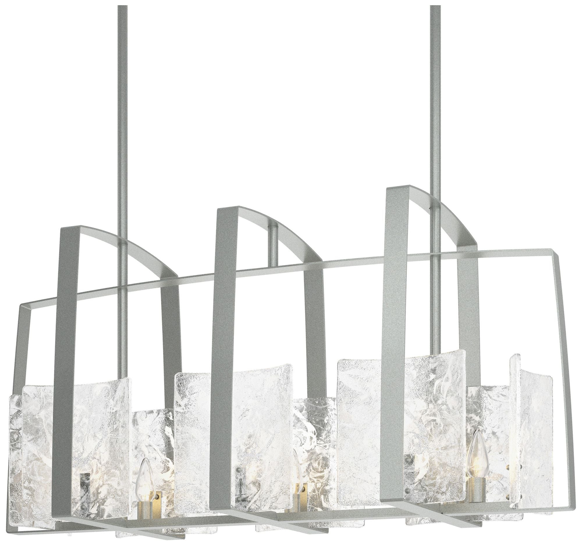 Arc Vintage Platinum Linear Pendant with White Swirl