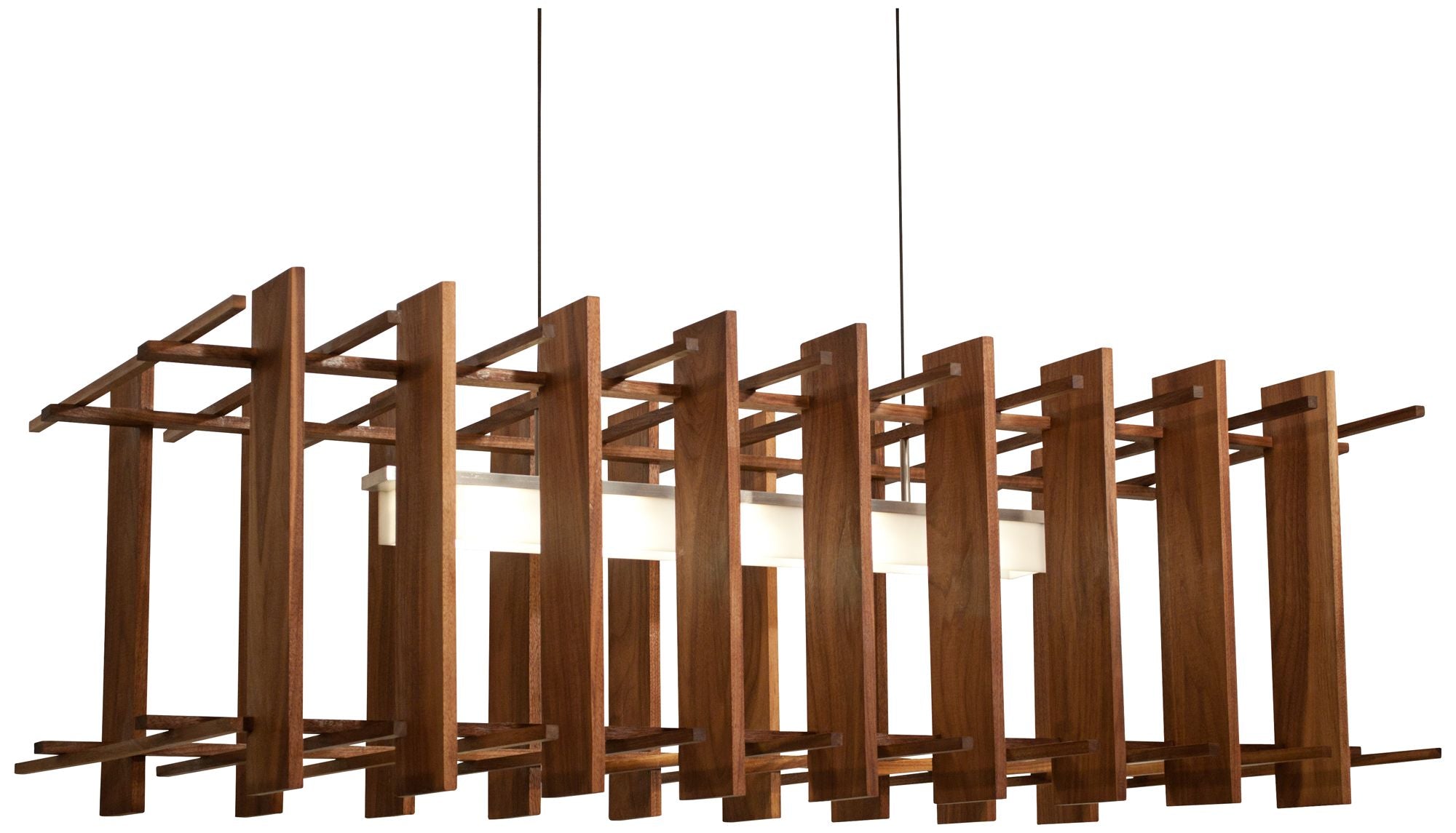 Arca 49" Wide Oiled Walnut LED Linear Pendant