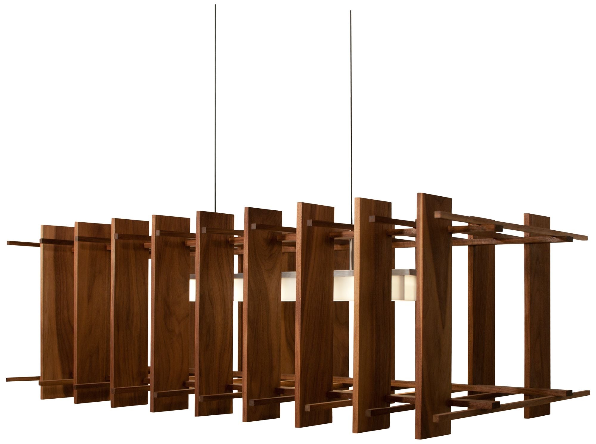 Arca 49" Wide Oiled Walnut LED Linear Pendant