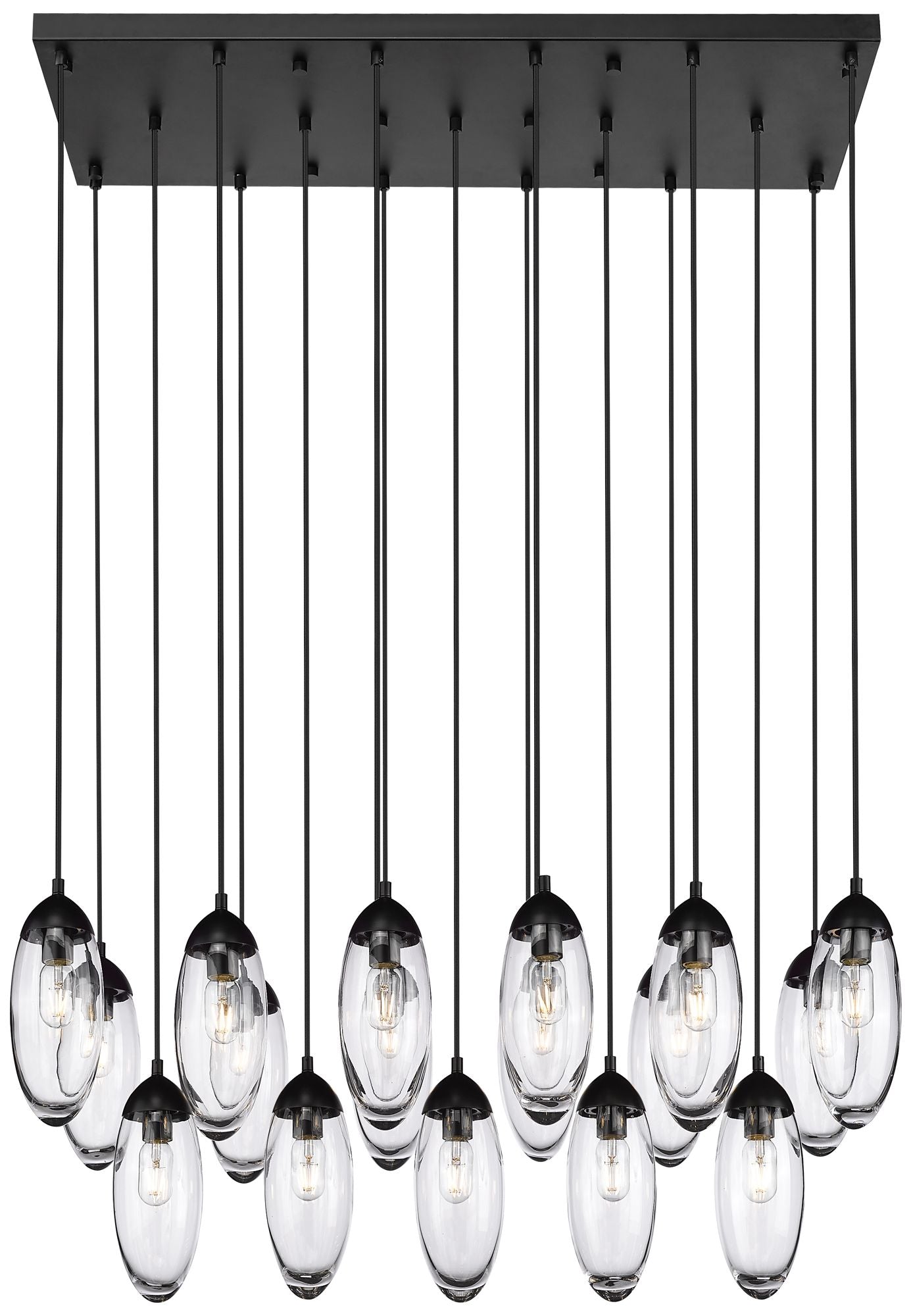 Arden Matte Black 17-Light Linear Chandelier