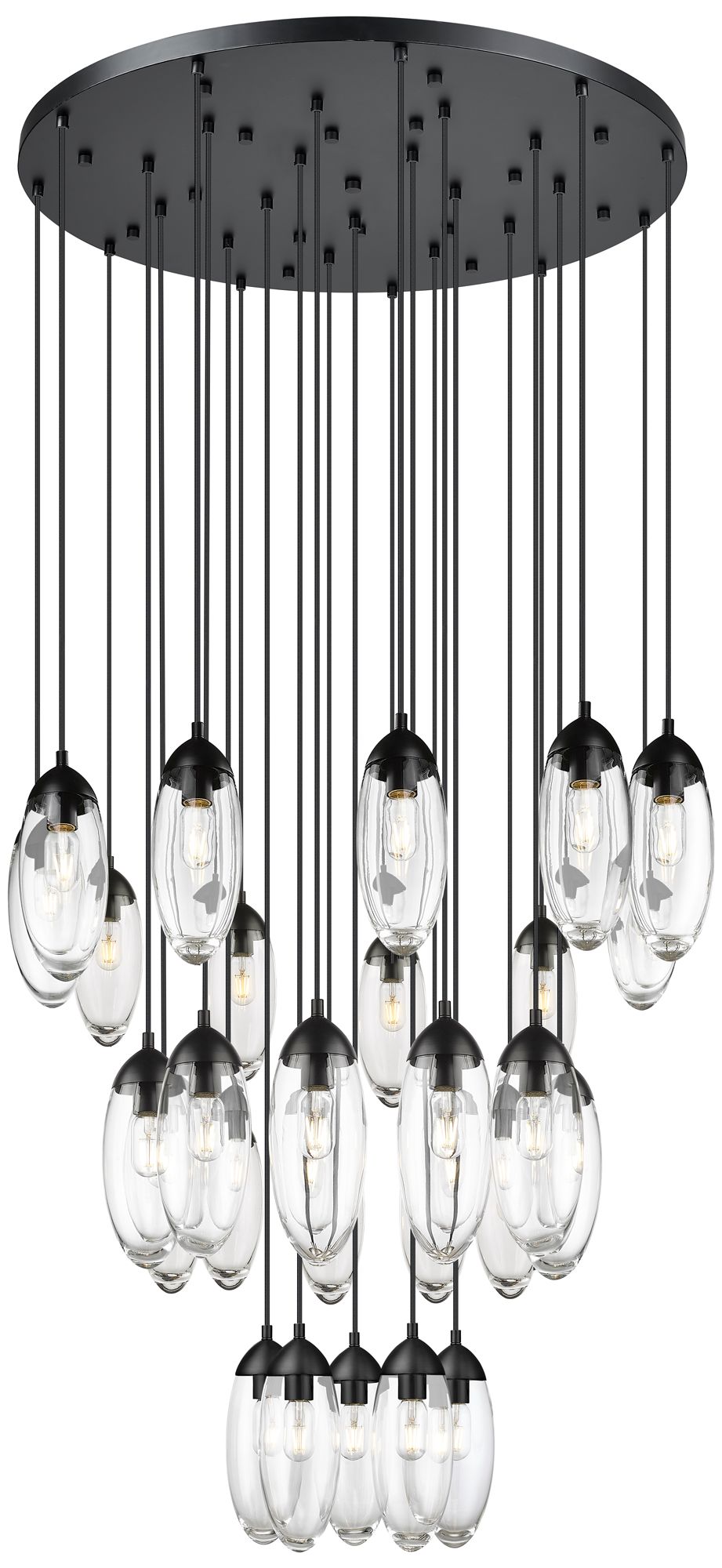 Arden Matte Black 27-Light Chandelier