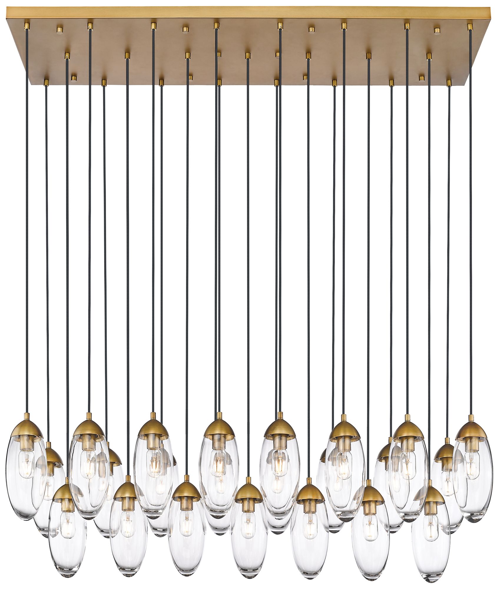 Arden Rubbed Brass 23-Light Linear Chandelier