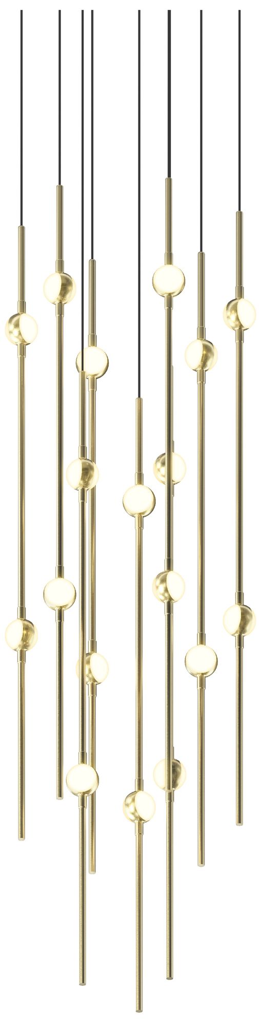 Aries 11.5"W Round Brass 2700K Short White Chandelier