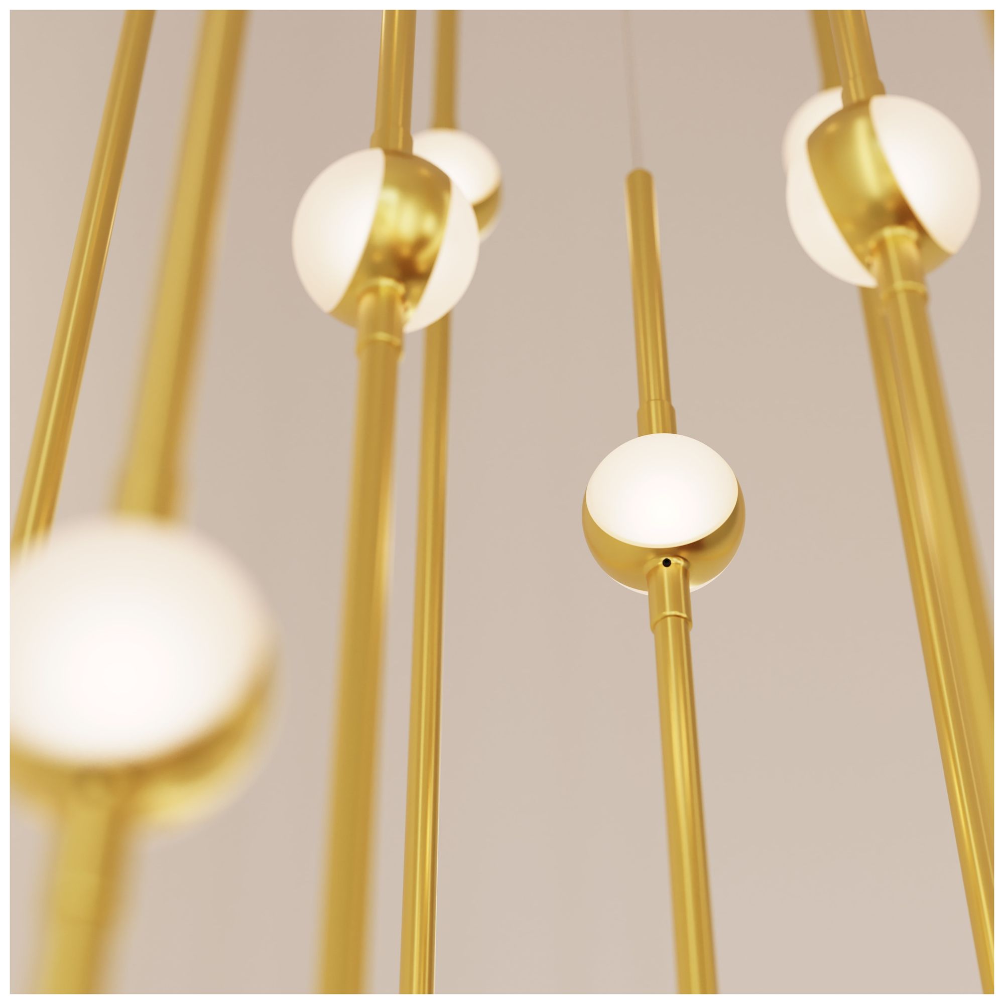 Aries 11.5"W Round Brass 2700K Short White Chandelier