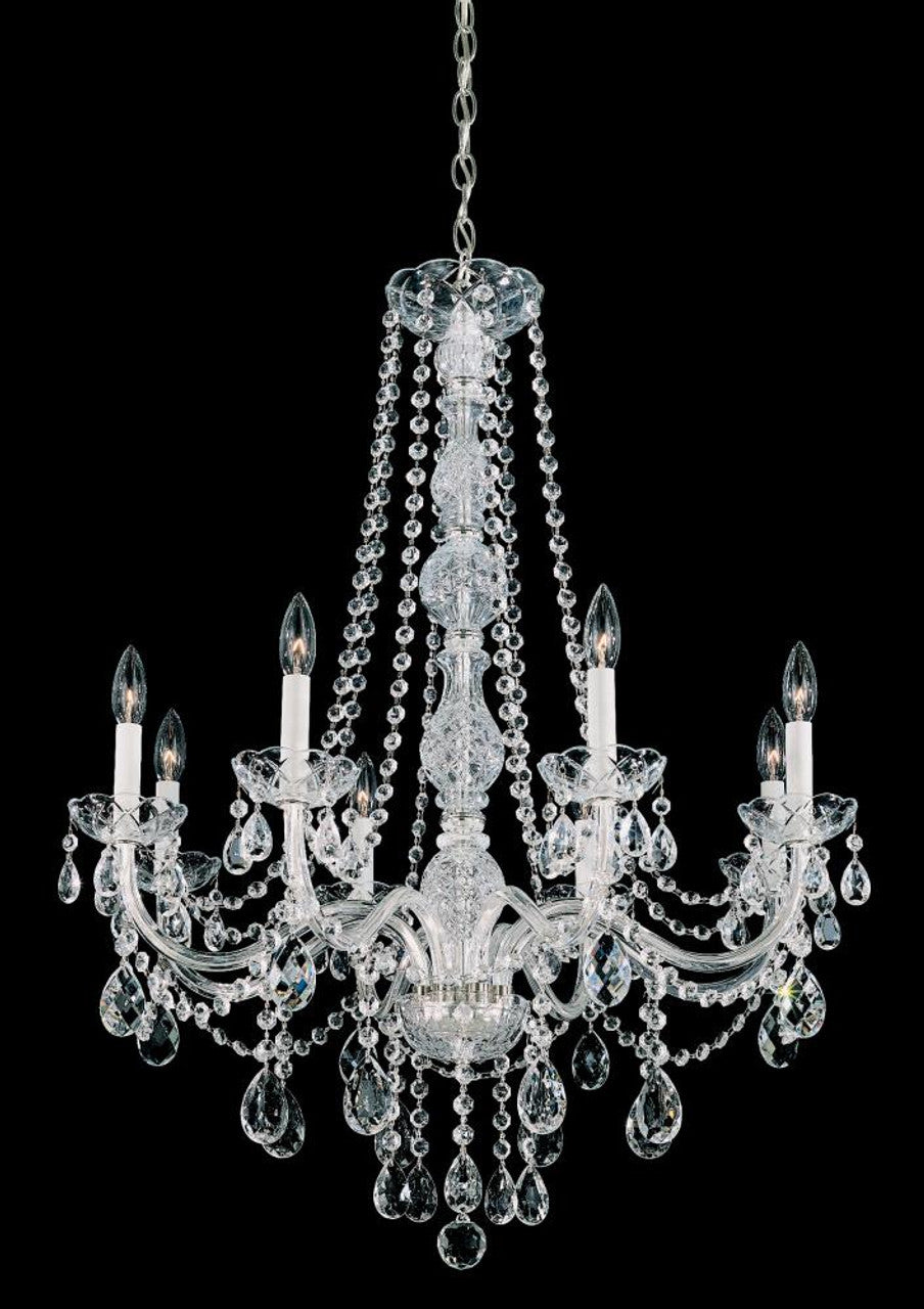 Arlington Chandelier, 8-Light, Silver, Clear Heritage