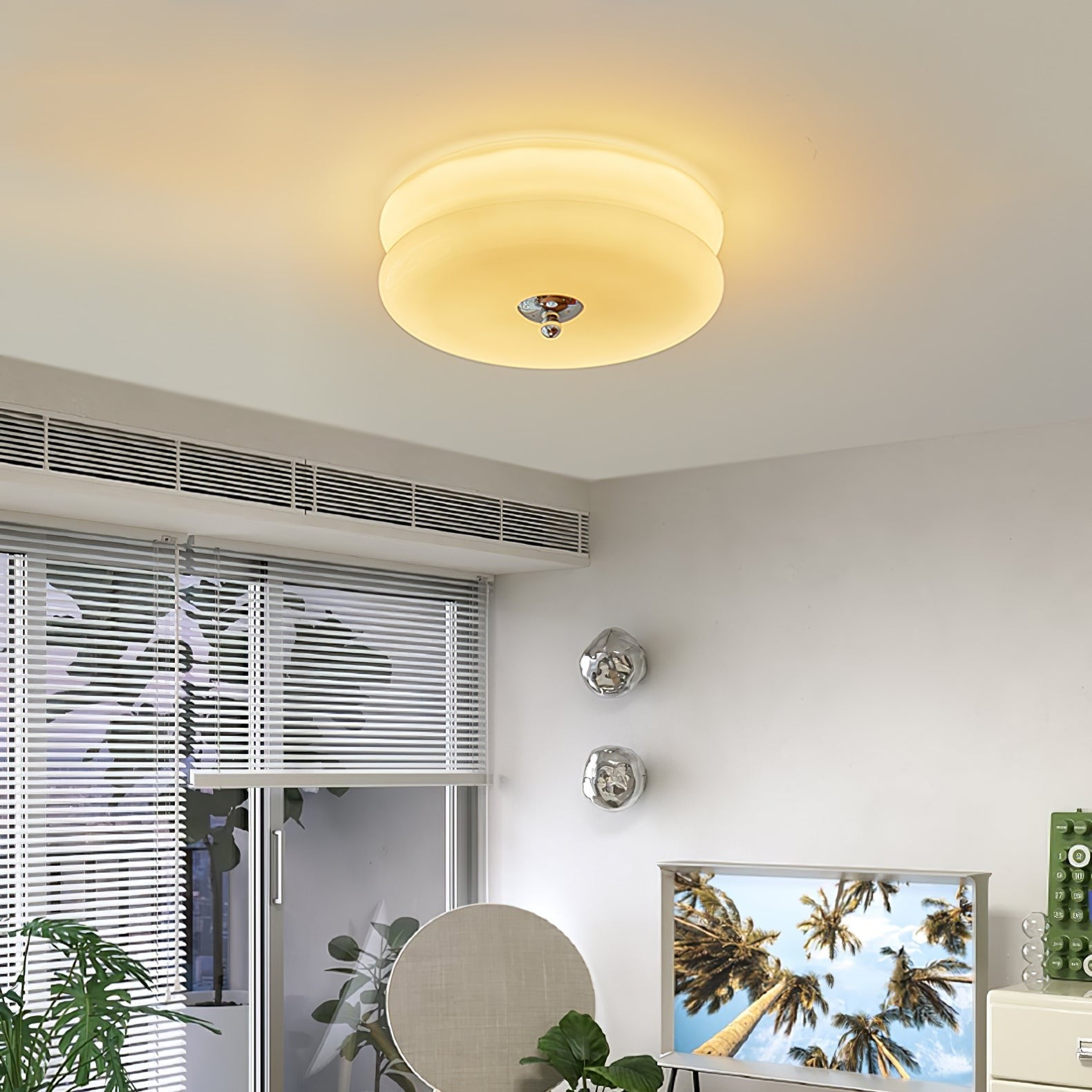 Art Deco Glass Dome Ceiling Light
