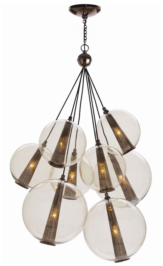 Caviar Adjustable Large Cluster- 28.5" Brown Chandelier