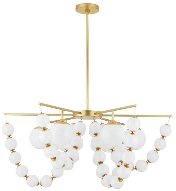 Genesis Chandelier 42" Opal Antique Brass