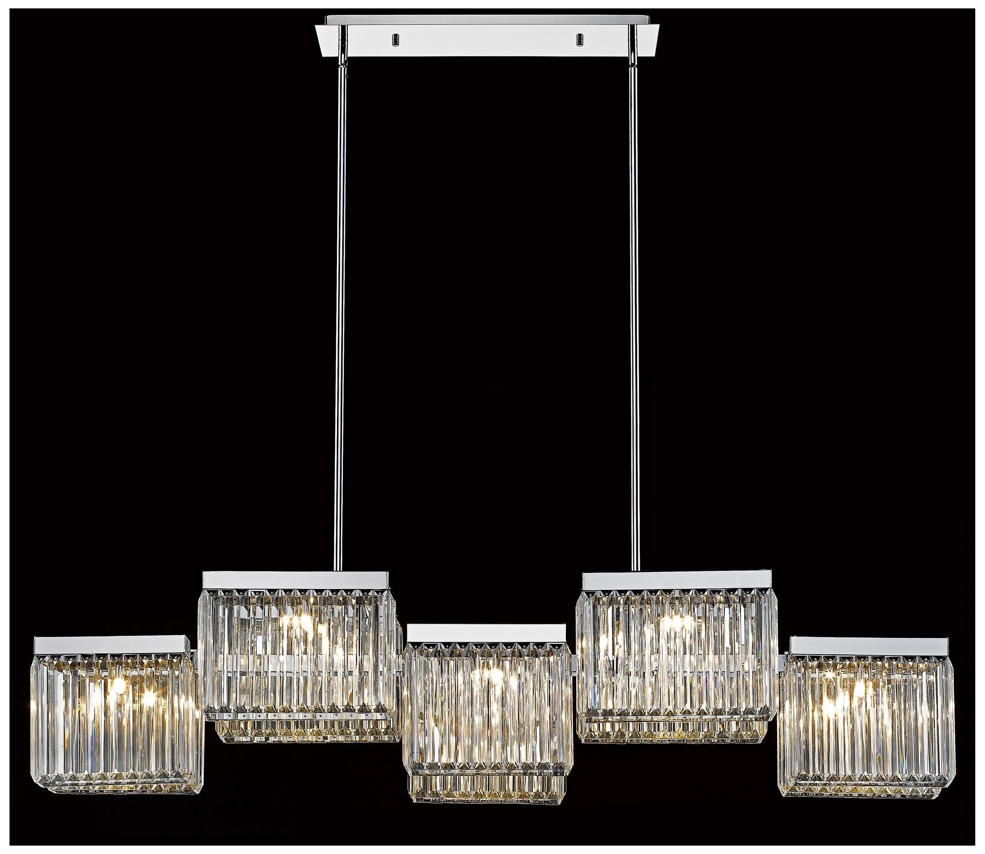 Avenue Broadway 57"W Nickel Kitchen Island Chandelier