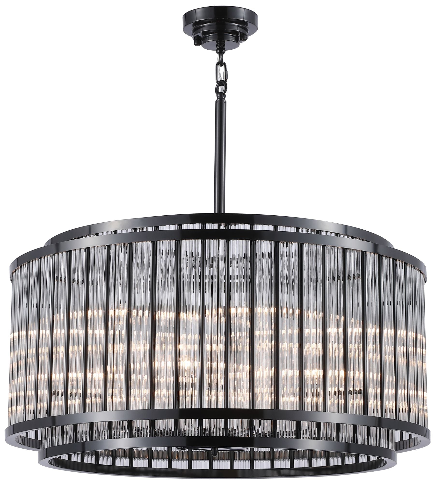Waldorf Collection Round Chandelier Polished Gunmetal