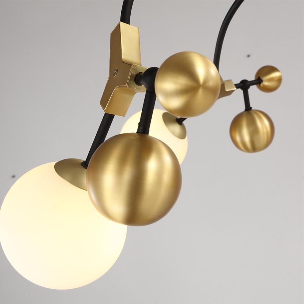 Gold Sputnik Chandelier Cle- Light with 7 LED Lights