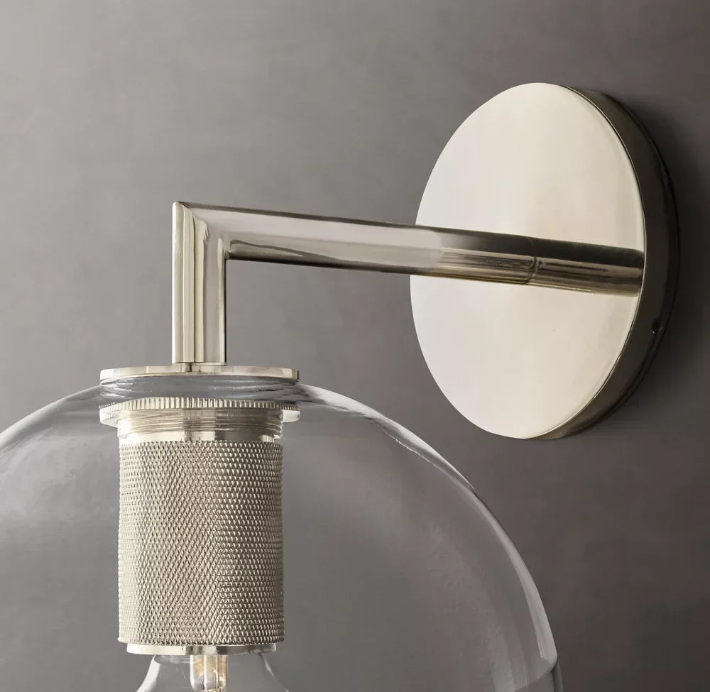 Utilitaire Globe Shade Wall Light, Bathroom Wall Sconce, detail 14