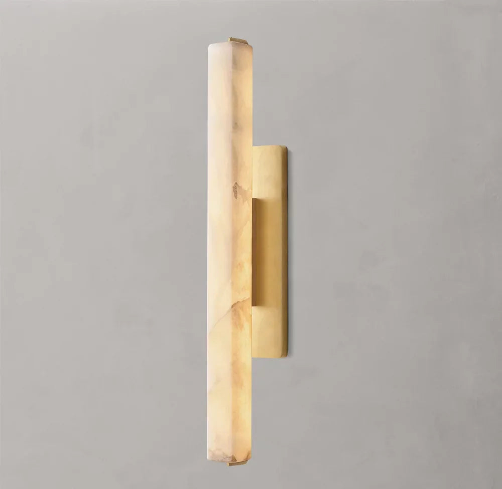 Audubon Alabaster Single Wall Light, Hardwired Wall Sconce, 4"D x 15"H