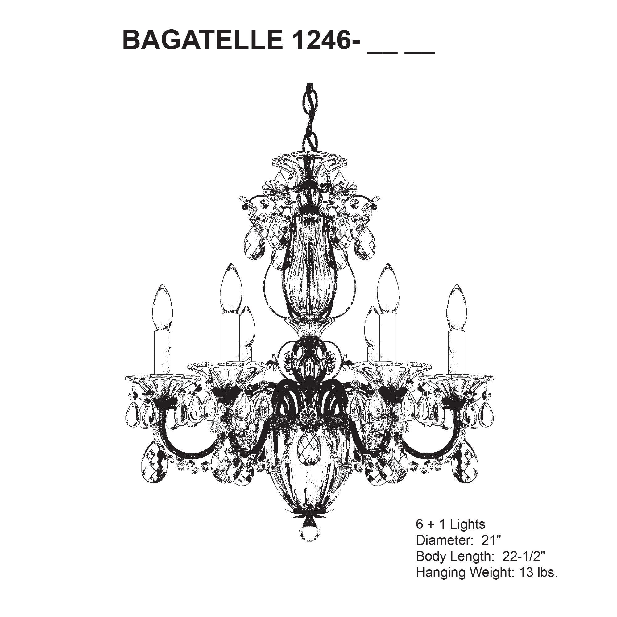 Bagatelle 22.5"H X 7-Light Crystal Chandelier