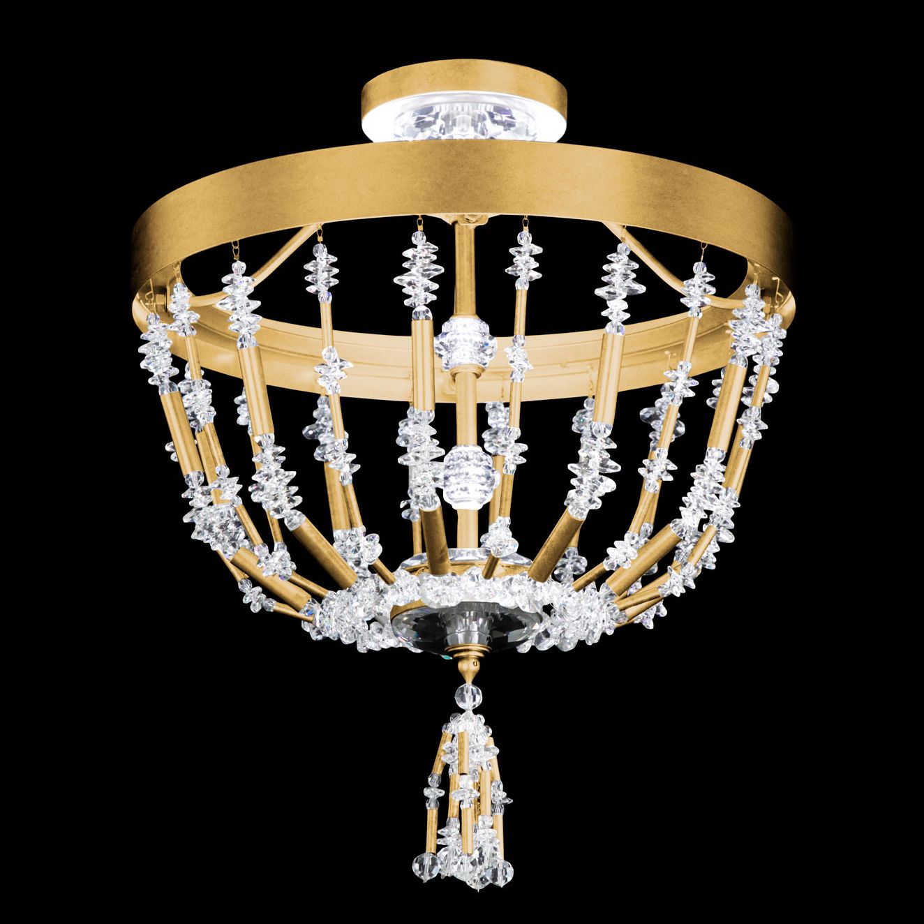 Bali 16" Wide Heirloom Gold Clear Crystal Chandelier
