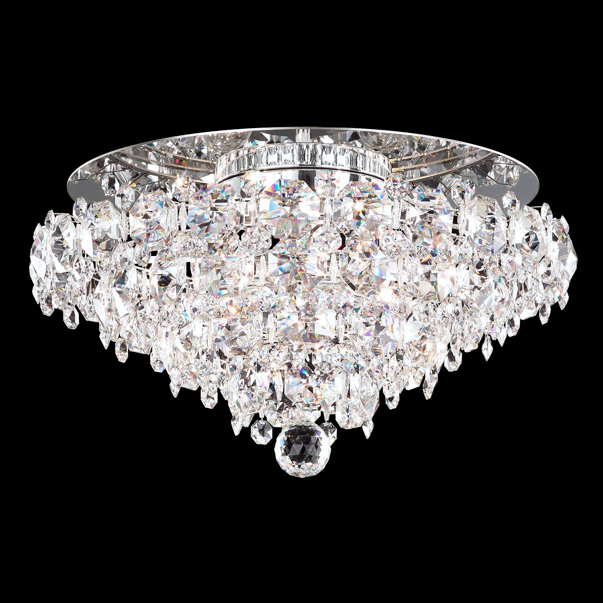 Baronet 11"H X 4-Light Crystal Flush Chandelier