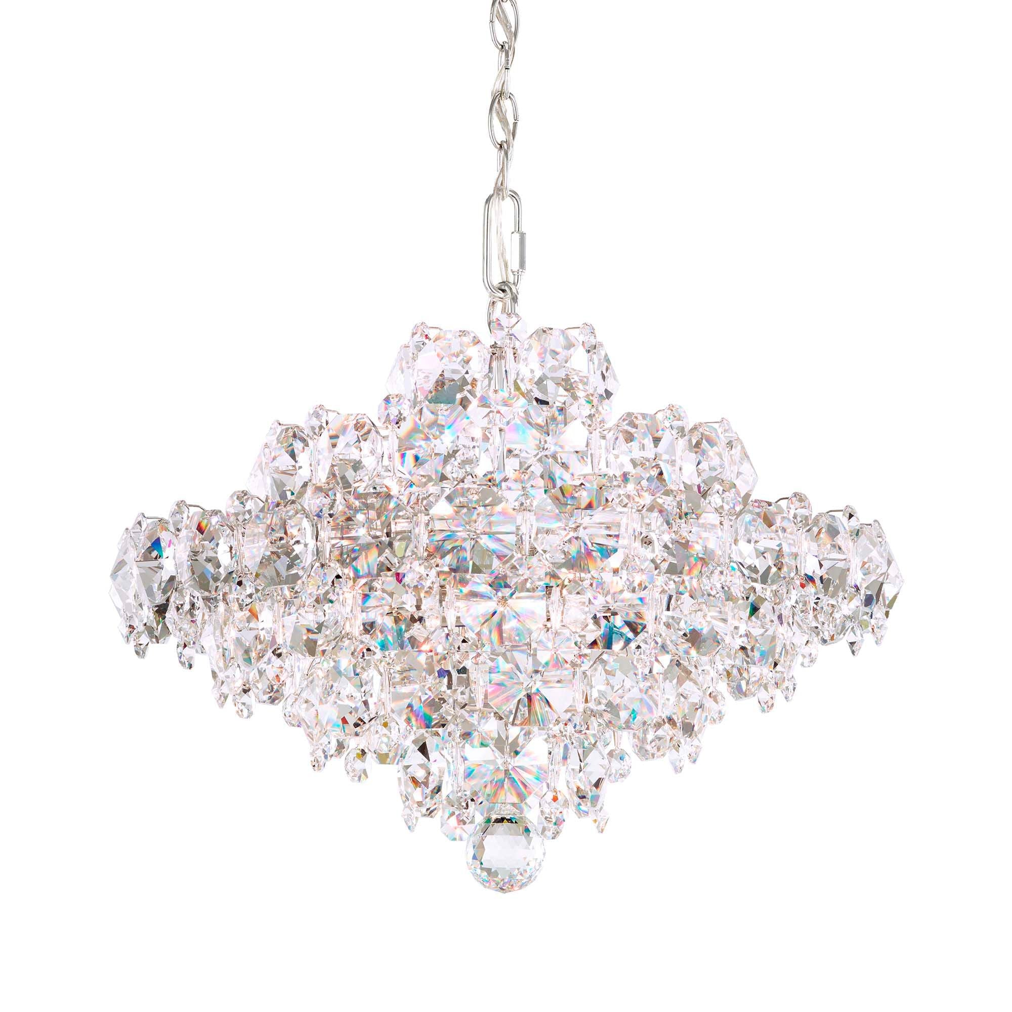 Baronet 15"H X 8-Light Crystal Pendant in Polished