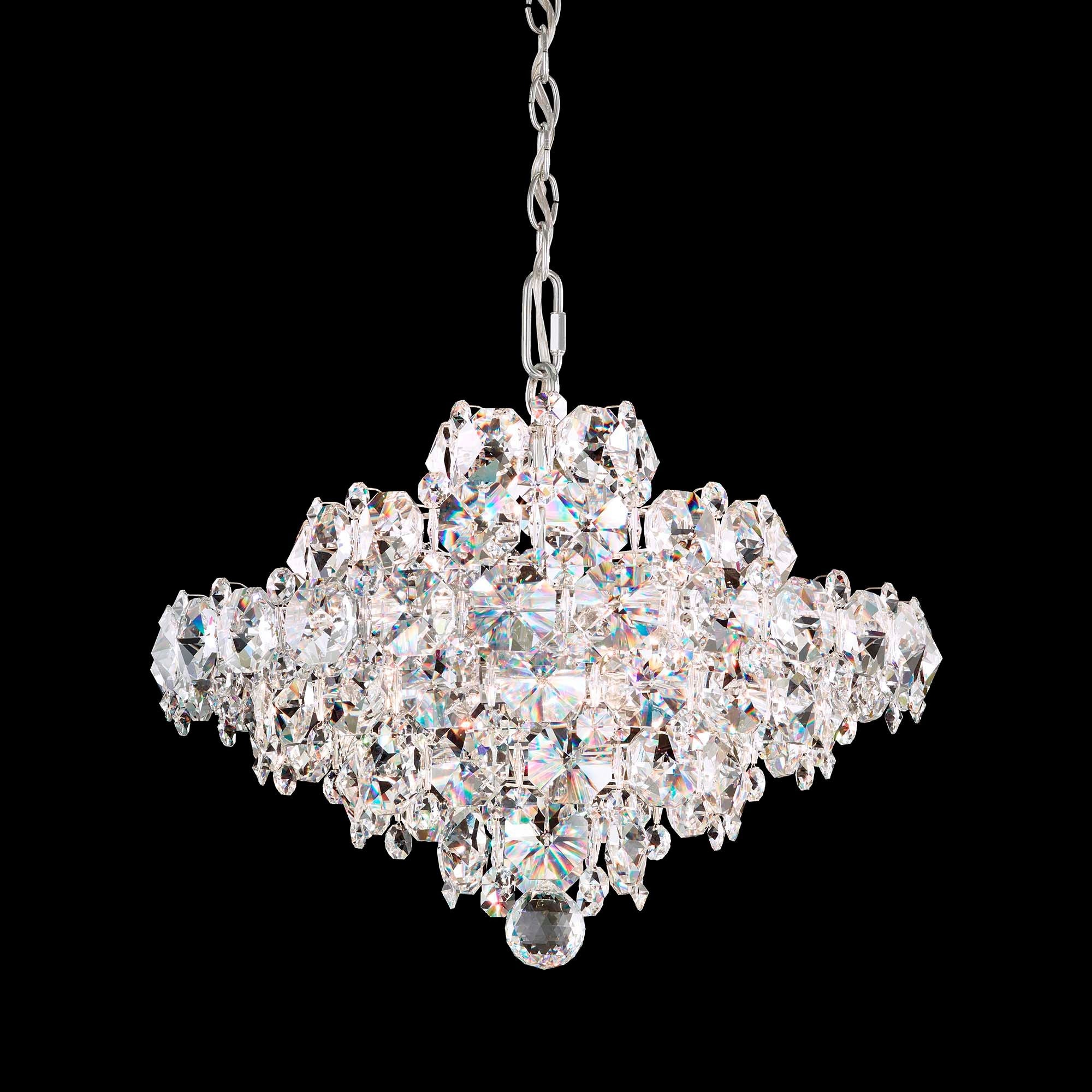 Baronet 15"H X 8-Light Crystal Pendant in Polished