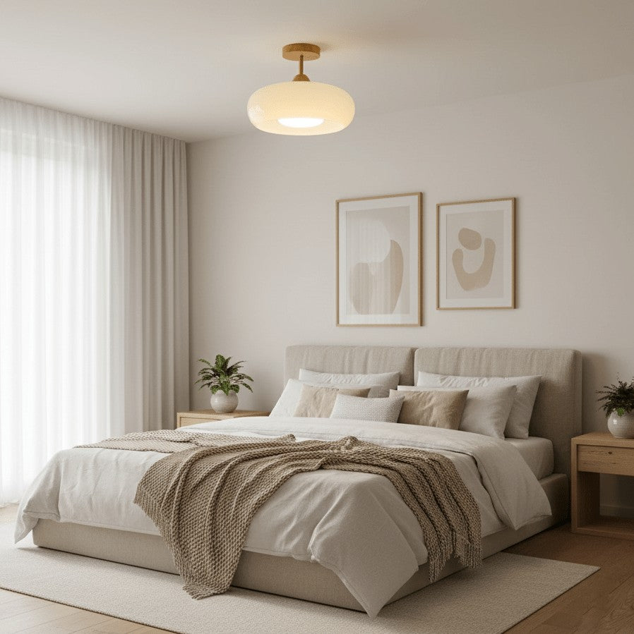 Bauhaus Glass Disc Ceiling Light