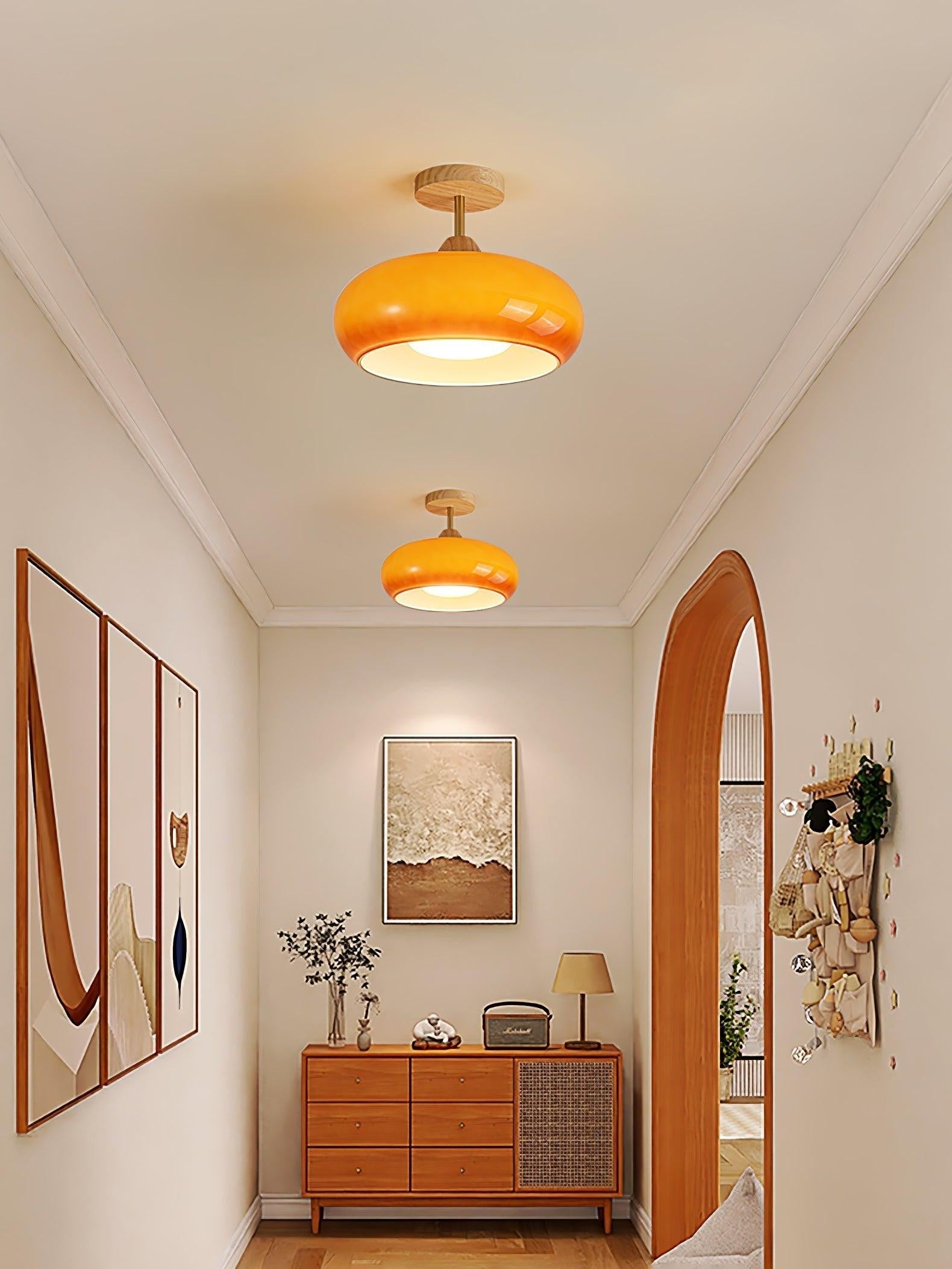 Bauhaus Glass Disc Ceiling Light