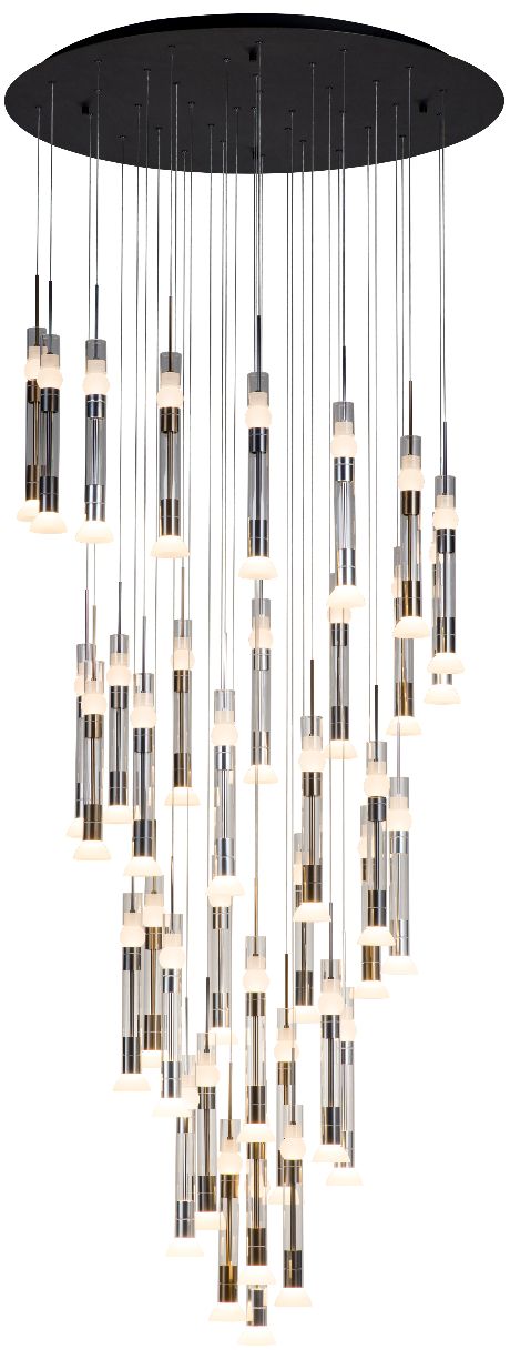 Beam 39.4" Brushed Gold/Brushed Dark Chandelier