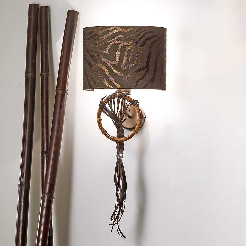 Boho Chic Patterned Bamboo Wall Sconce
