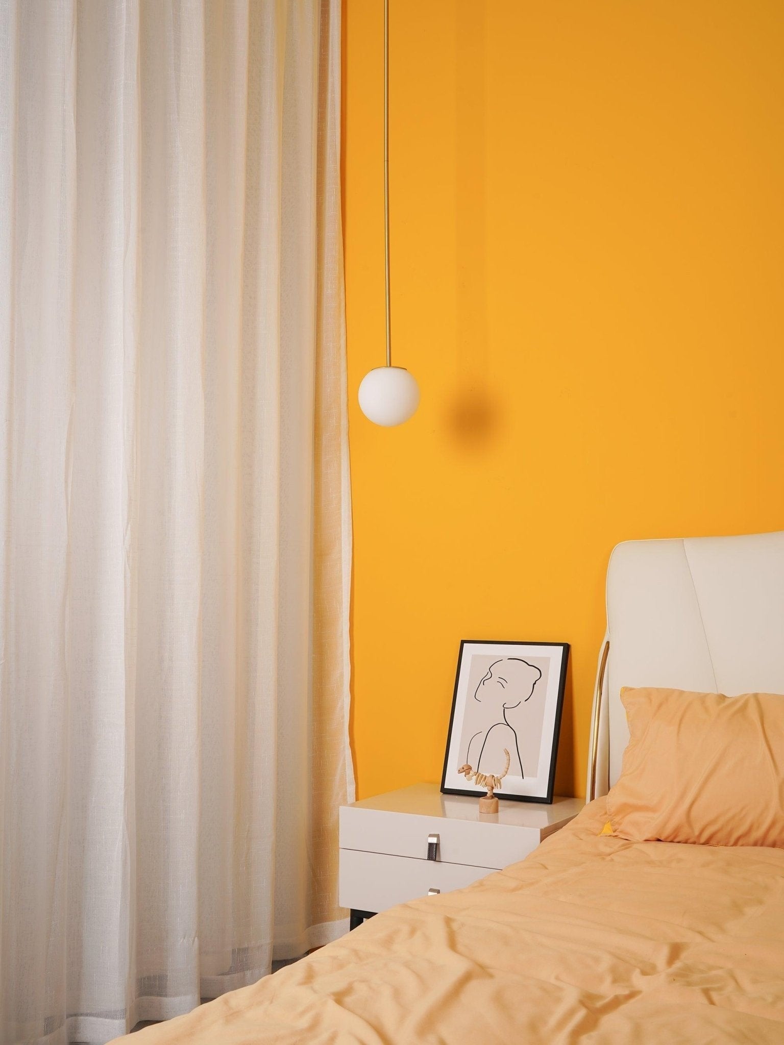 Brass Globe Rod Pendant Light