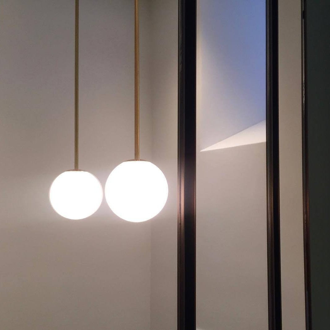 Brass Globe Rod Pendant Light