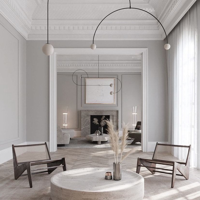 Brass Globe Rod Pendant Light