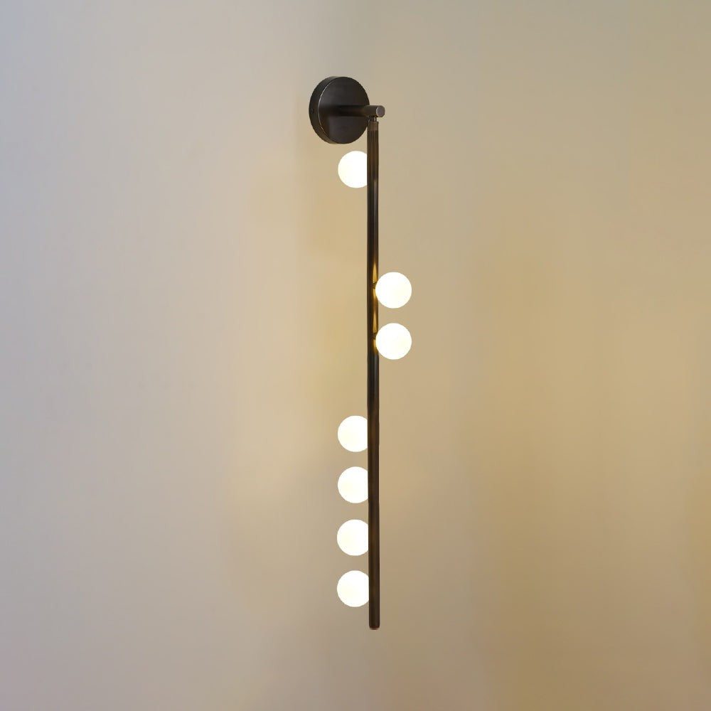 Side view of glass vanity light for scale and shape reference