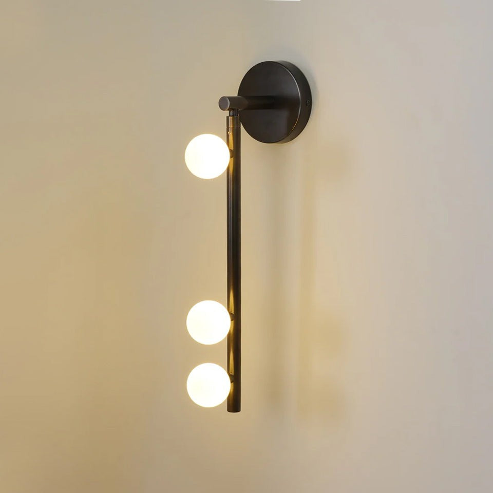 Side view of glass vanity light for scale and shape reference