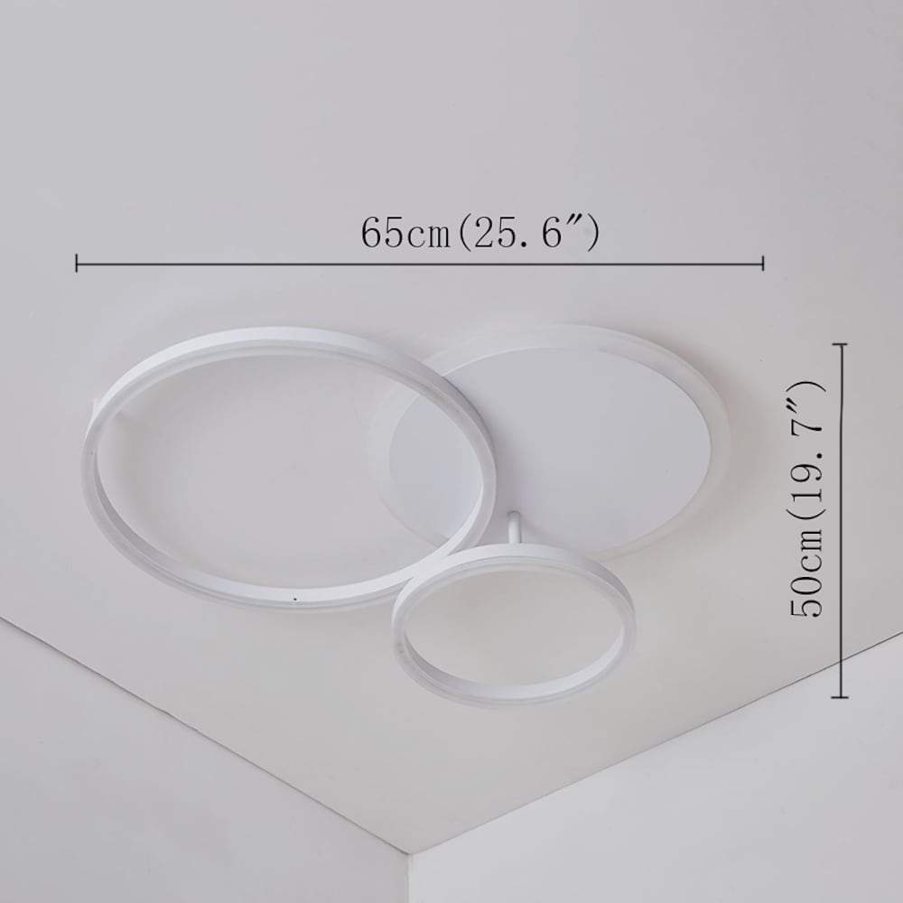 26-Inch LED Artistic Flush Mount Ceiling Light with 3 Ring