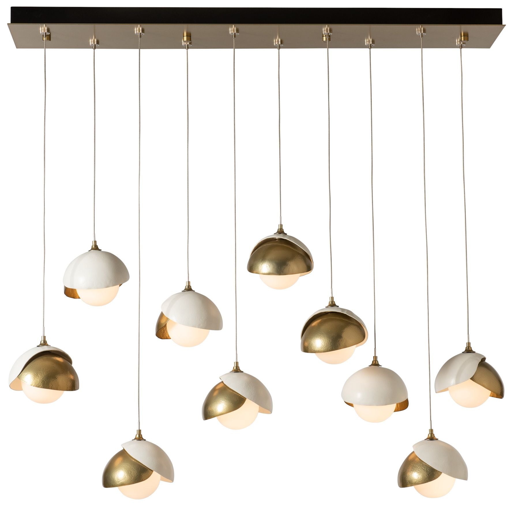Brooklyn 44.5" Brass & White Rectangular Pendant Light