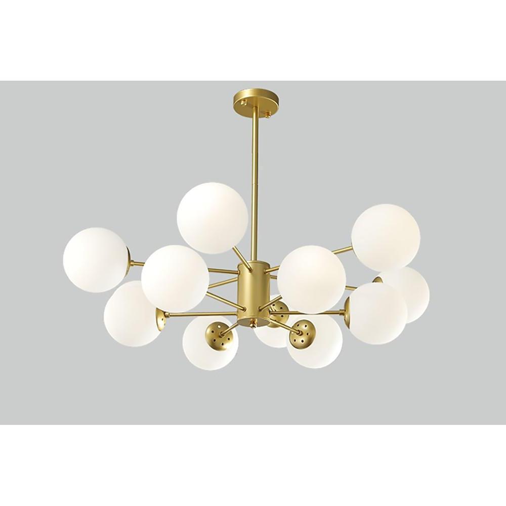 Globe Cluster Pendant Light Metal Glass LED Chandelier detail view 4