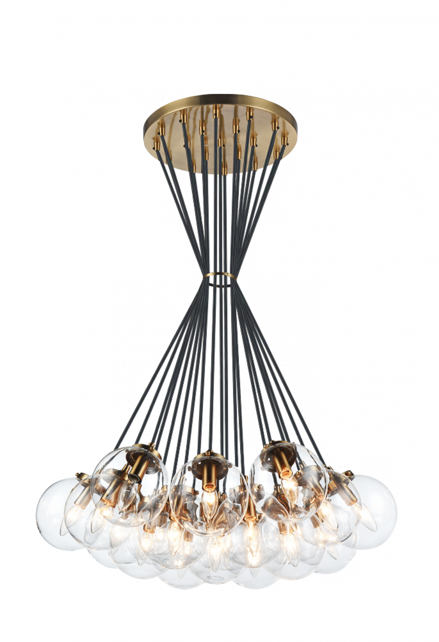 The Bougie Chandelier, 19-Light, Brass, Aged Gold