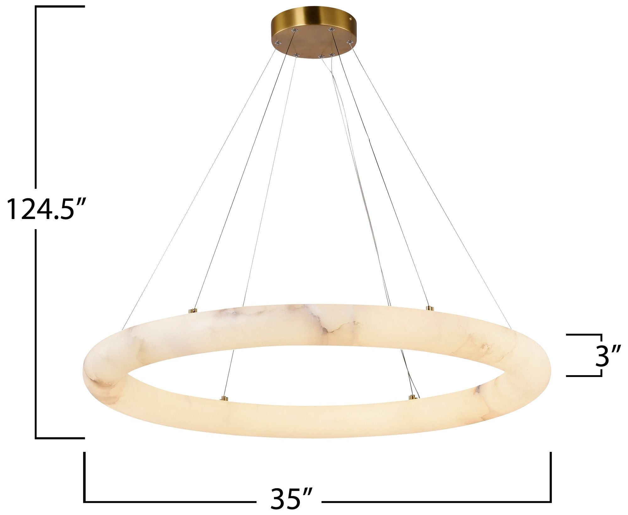 Camila 35" Wide Brushed Brass Chandelier with White Opal