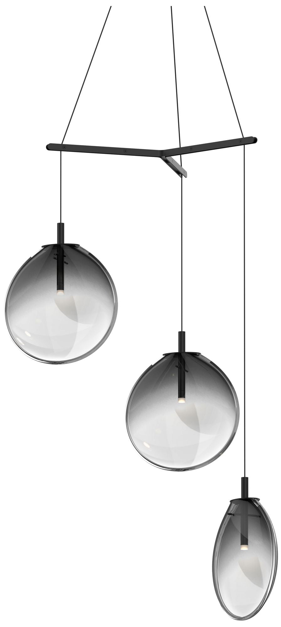 Cantina 3-Light Satin Black Chandelier