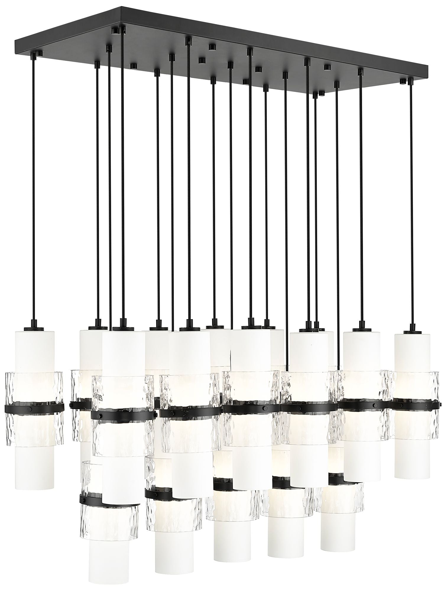 Cayden Matte Black 17-Light Linear Chandelier