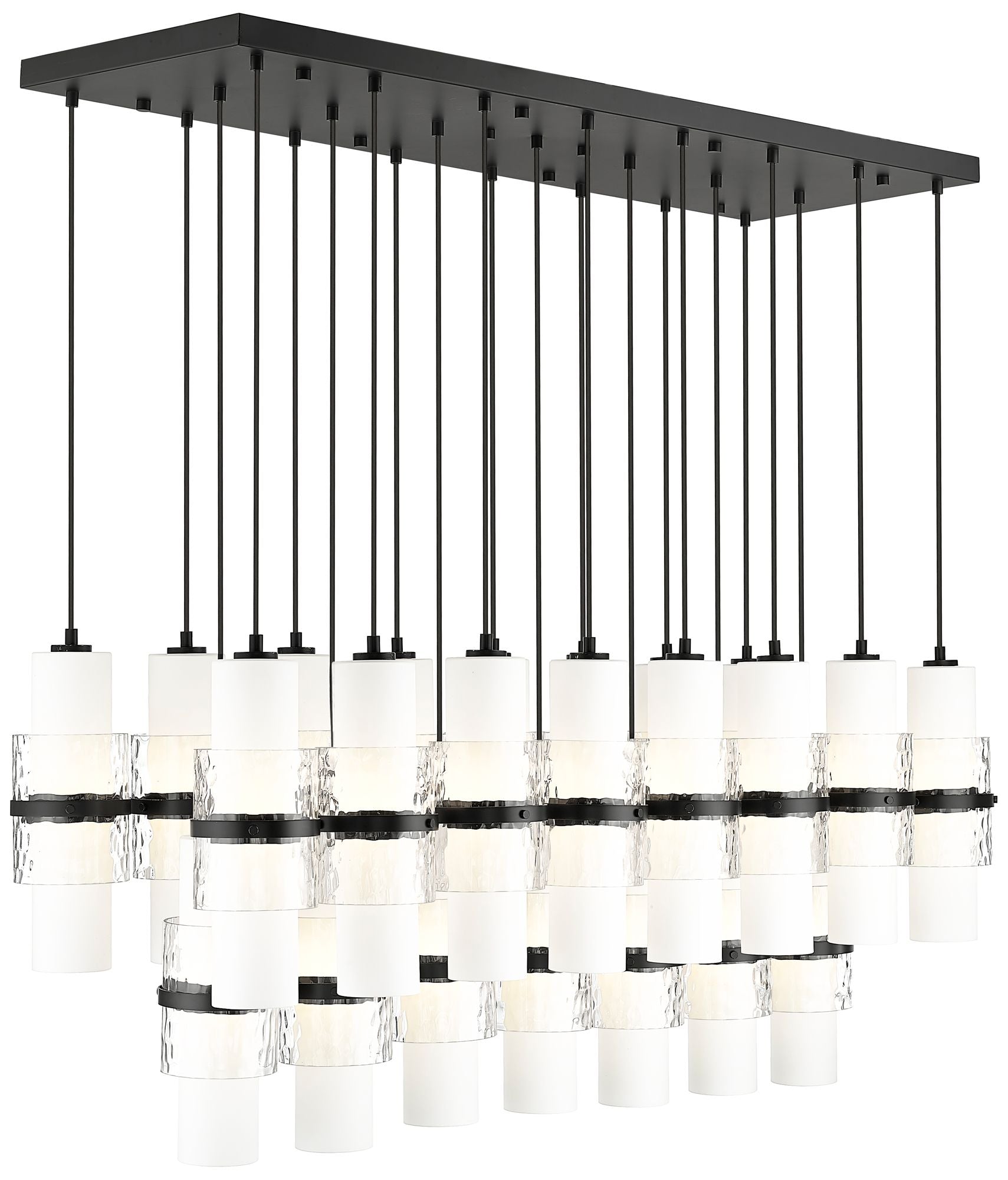 Cayden Matte Black 23-Light Linear Chandelier