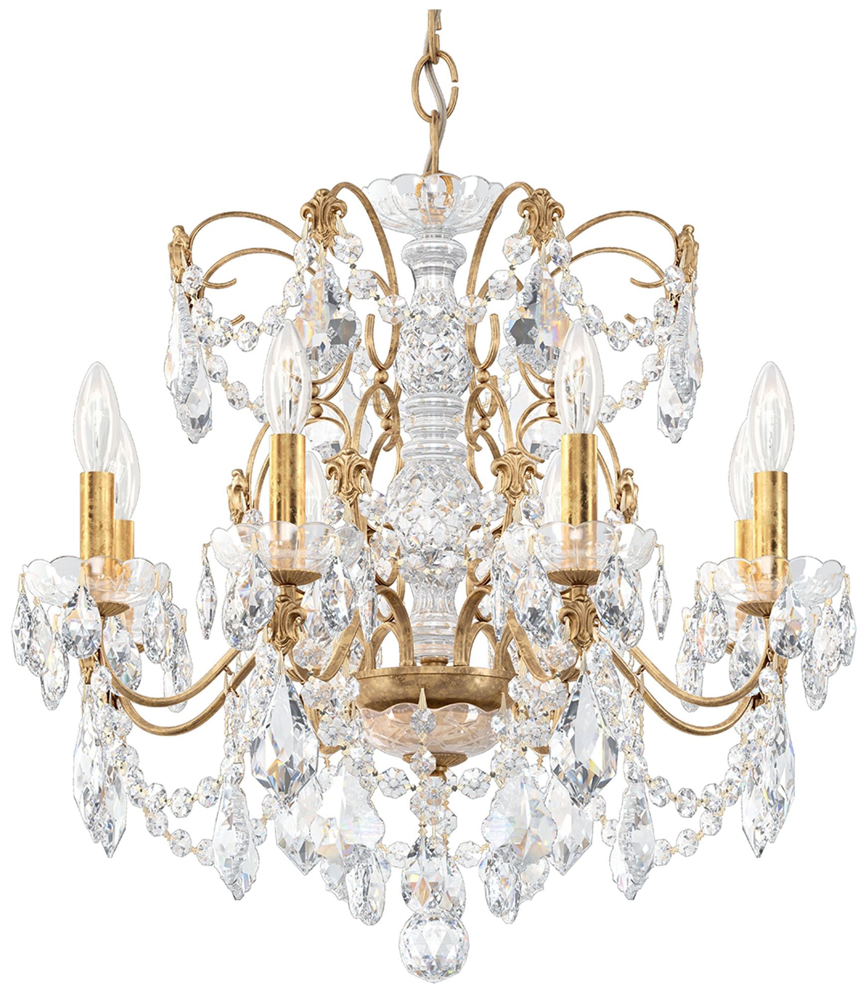Century 21.5"H X 8-Light Crystal Chandelier