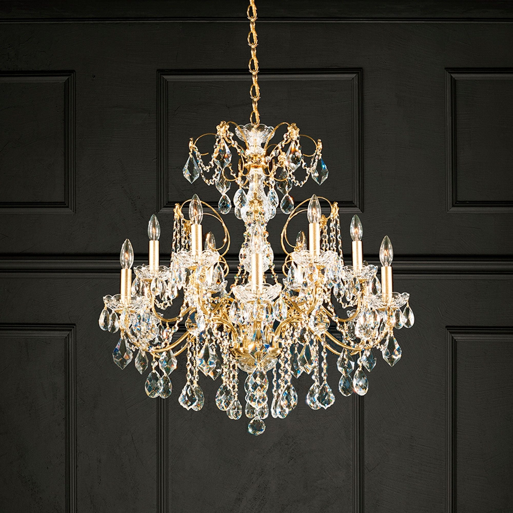 Century 29.5"H X 12-Light Crystal Chandelier