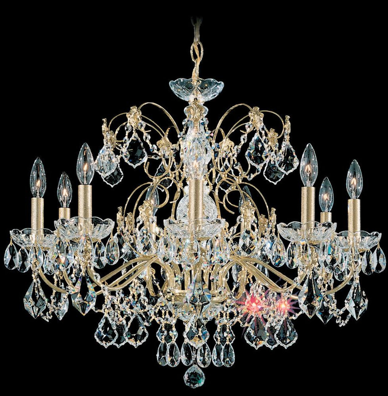 Century Chandelier, 8-Light, Black Pearl, Clear Heritage Crystal, 24"W (1707-49 1A2CJ)