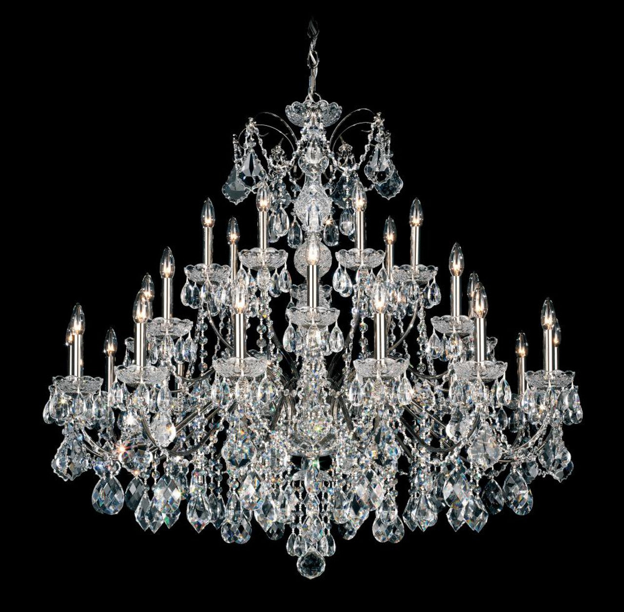 Century Chandelier, 20-Light, Antique Silver, Clear Heritage Crystal, 37"W (1716-48 17QXUZ)