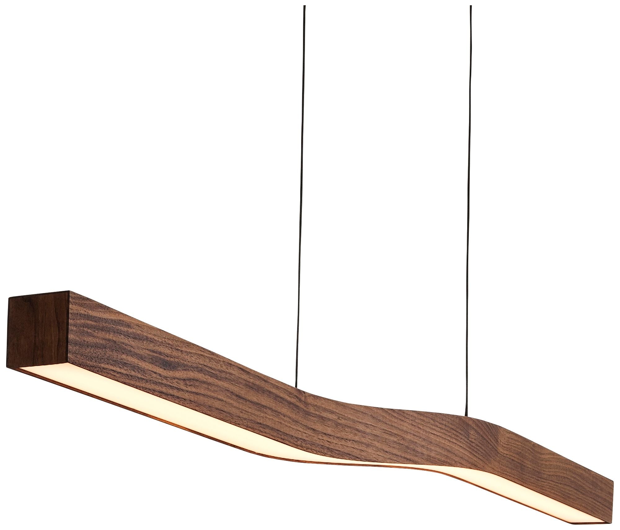 Cerno Camur 56" Wide Oiled Walnut LED Linear Pendant