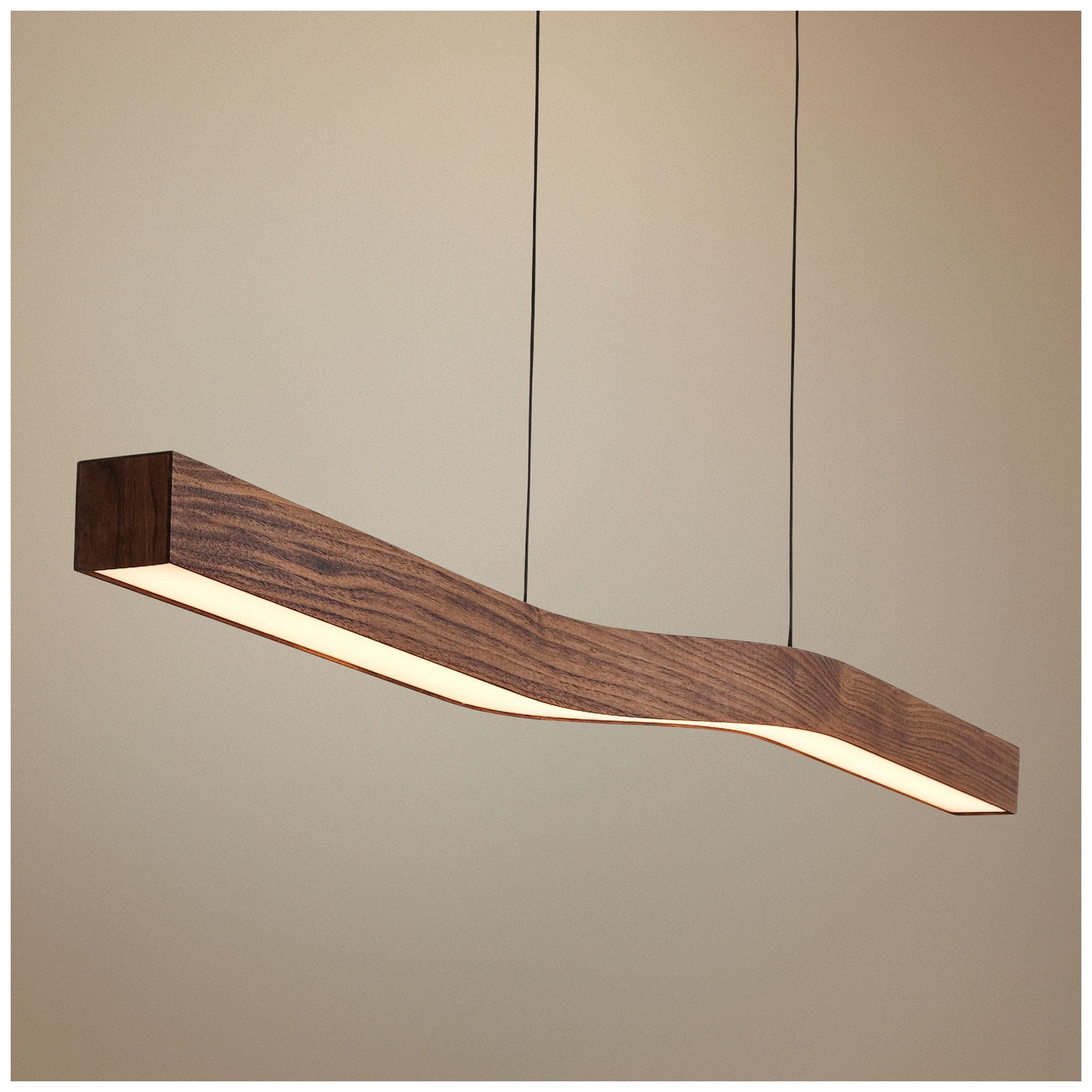 Cerno Camur 56" Wide Oiled Walnut LED Linear Pendant
